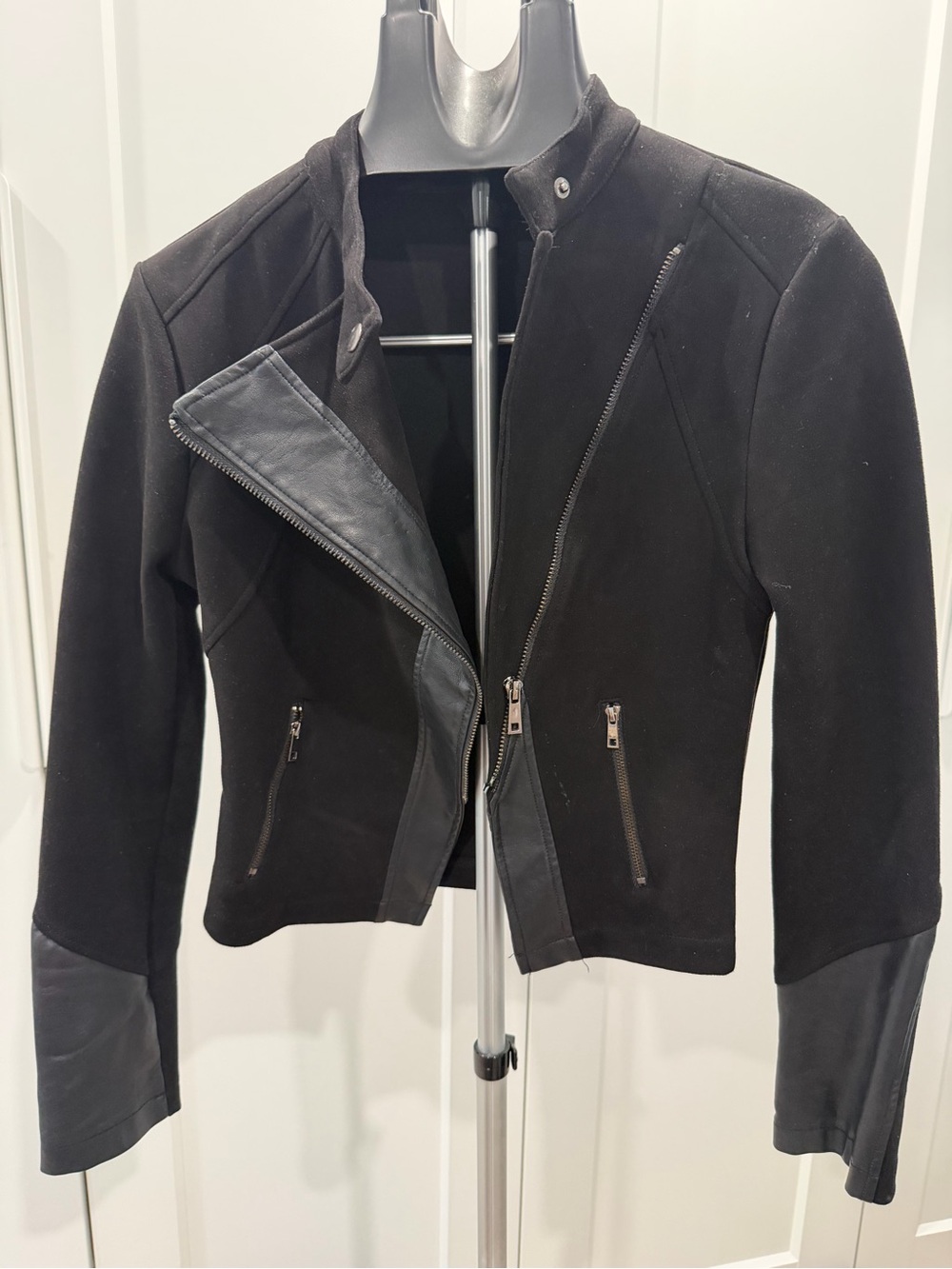 privy Black Asymmetric Moto Jacket